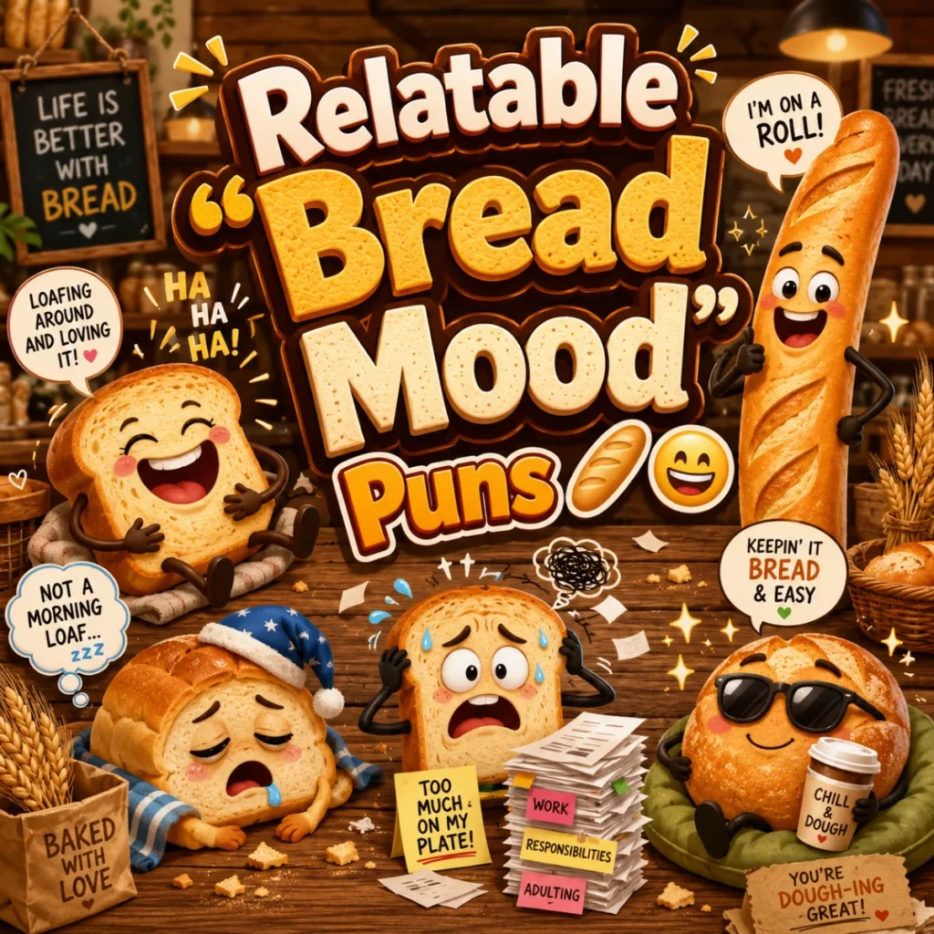 Relatable “Bread Mood” Puns 🥖😄