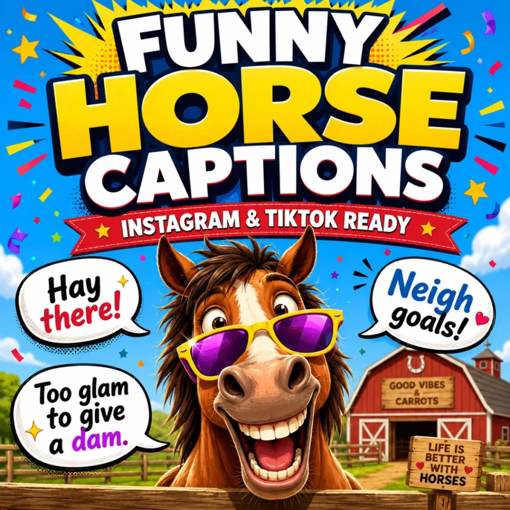 🐎 Funny Horse Captions (Instagram & TikTok Ready)