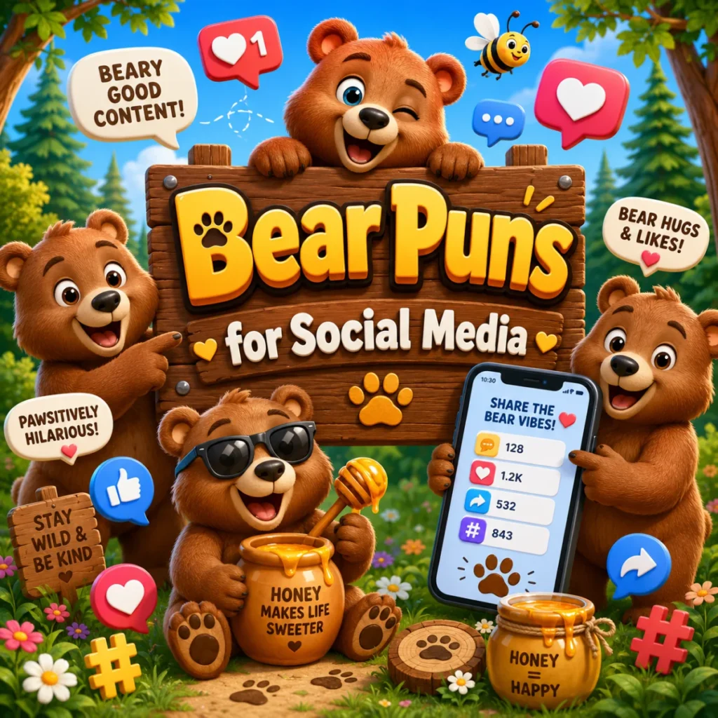 📱 Bear Puns for Social Media
