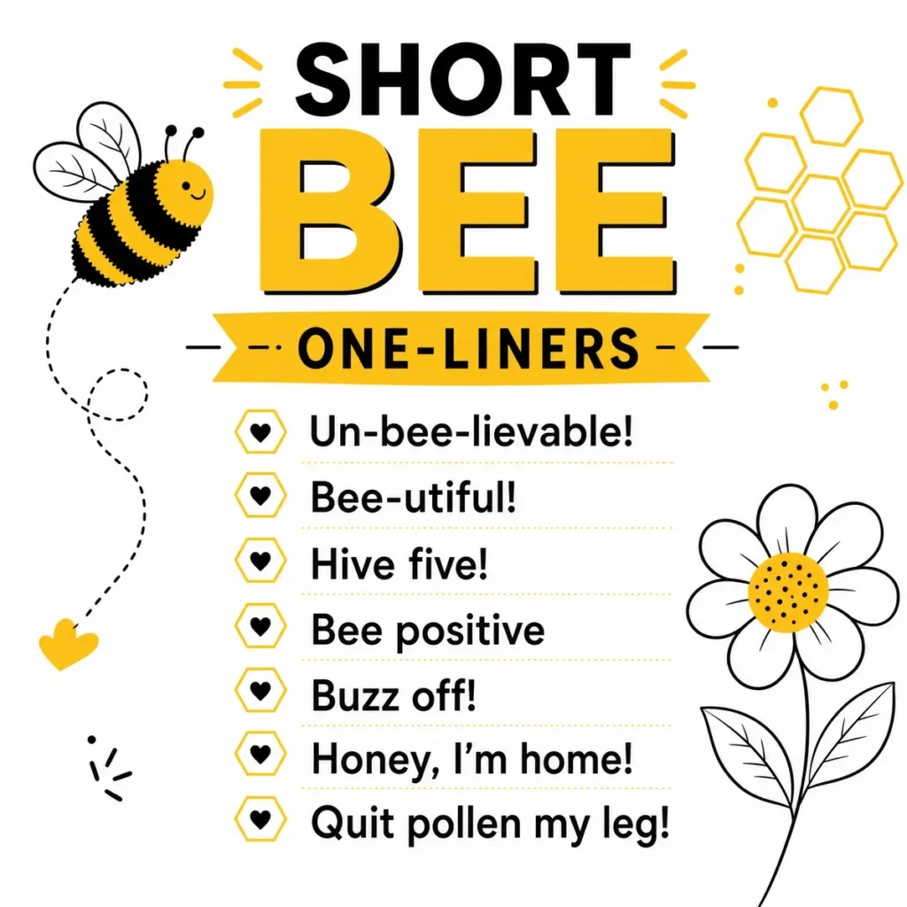 😂 Short One-Liner Bee Puns