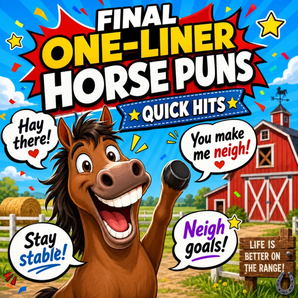 😂 Final One-Liner Horse Puns (Quick Hits)