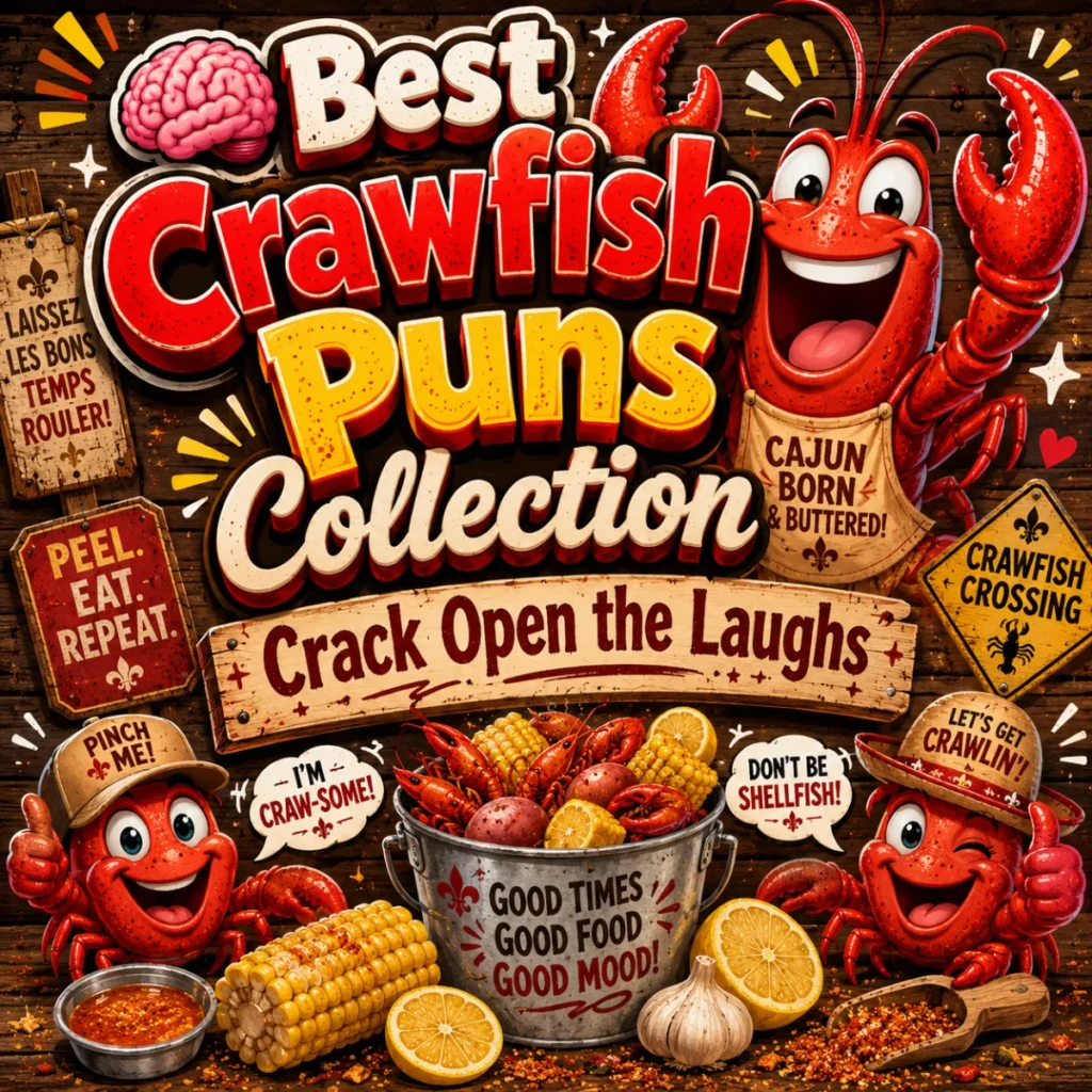 🧠 Best Crawfish Puns Collection (Crack Open the Laughs)