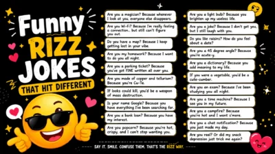 Funny rizz jokes that hit different with clever flirting, hilarious pickup lines, and laugh-out-loud romantic humor.