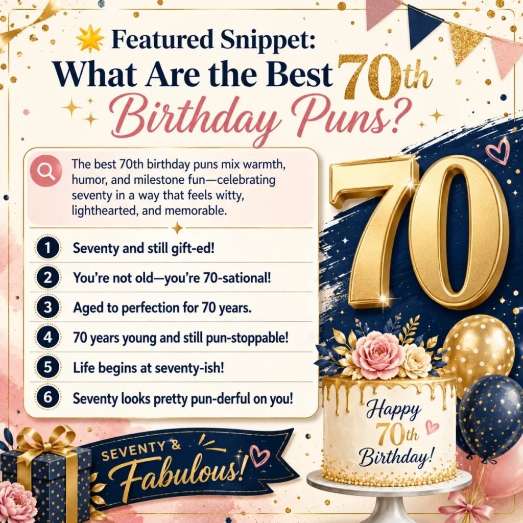 🌟 Featured Snippet: What Are the Best 70th Birthday Puns?