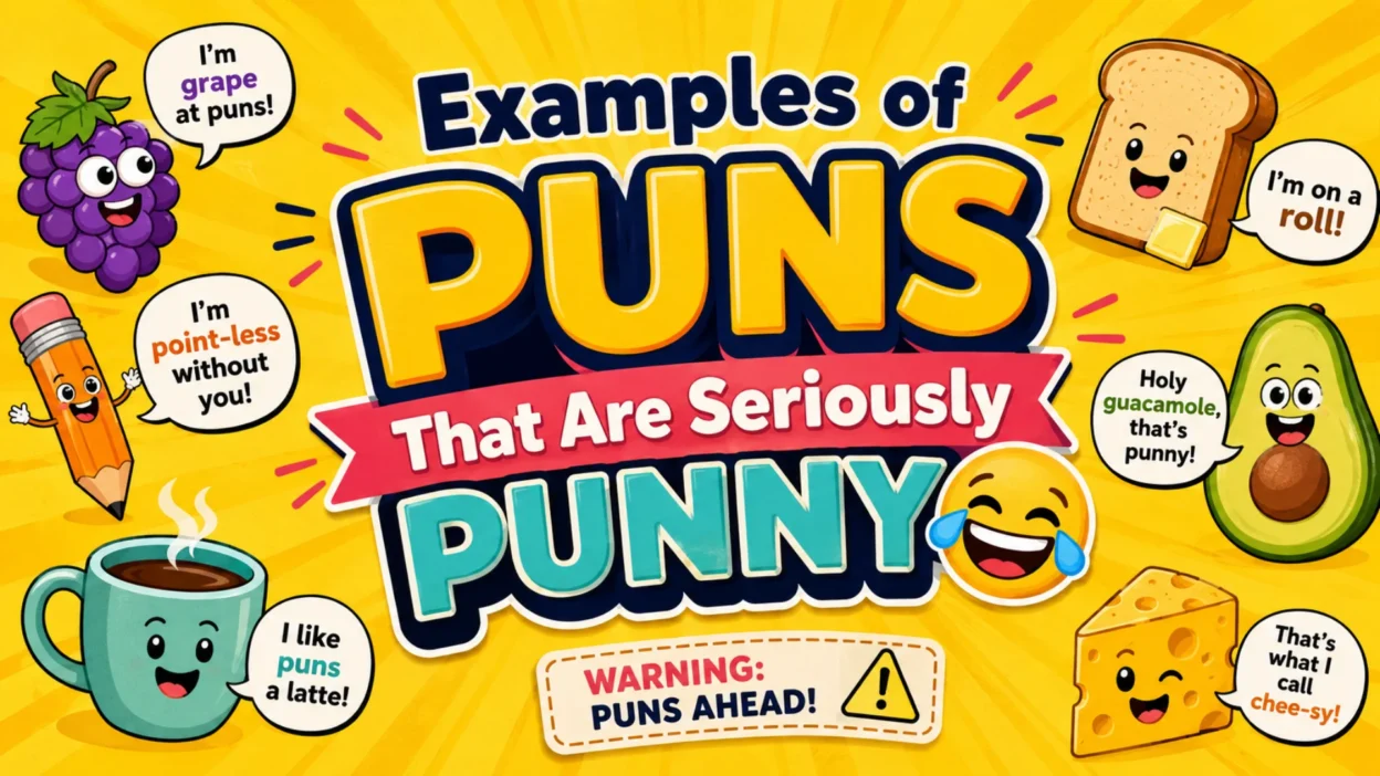 Examples of puns that are seriously punny with funny cartoon food characters