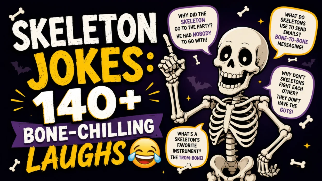 Skeleton jokes 140+ bone-chilling laughs with funny cartoon skeleton
